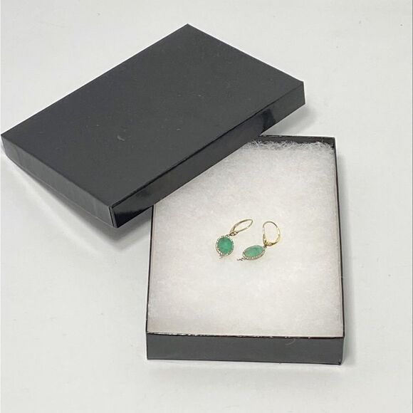 Meira T 14K Gold, Emerald & Diamond Drop Earrings - Picture 4 of 10